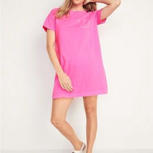 Old Navy Vibrant Pink T Shirt Dress